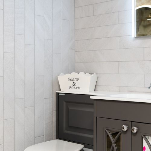 Cheste Blanco Herringbone 9.9 x 49.2cm Porcelain Tile - 0.73sqm perbox (12779)