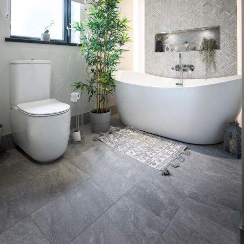 Stonehenge Grey 31.6 x 60.8cm Porcelain Wall & Floor Tile - 1.15sqm perbox (3130)